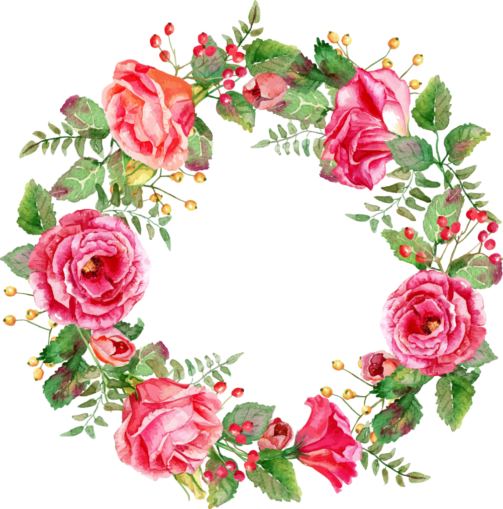 Free Floral Watercolor Wreath With Flowers Png Vector, Clipart (1011x1024), Png Download