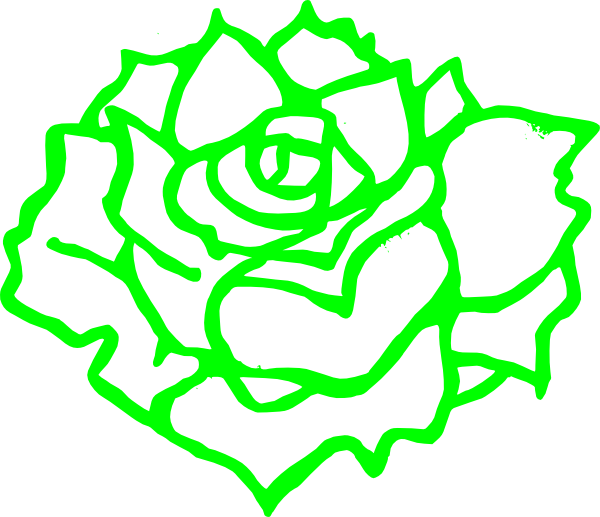 Green Floral Svg Clip Arts - Rose Clipart Black And White Png Transparent Png (600x517), Png Download