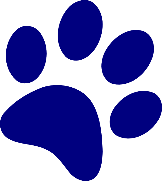 Bulldog Paw Print Clip Art - Blue Paw Print Clip Art - Png Download (534x595), Png Download