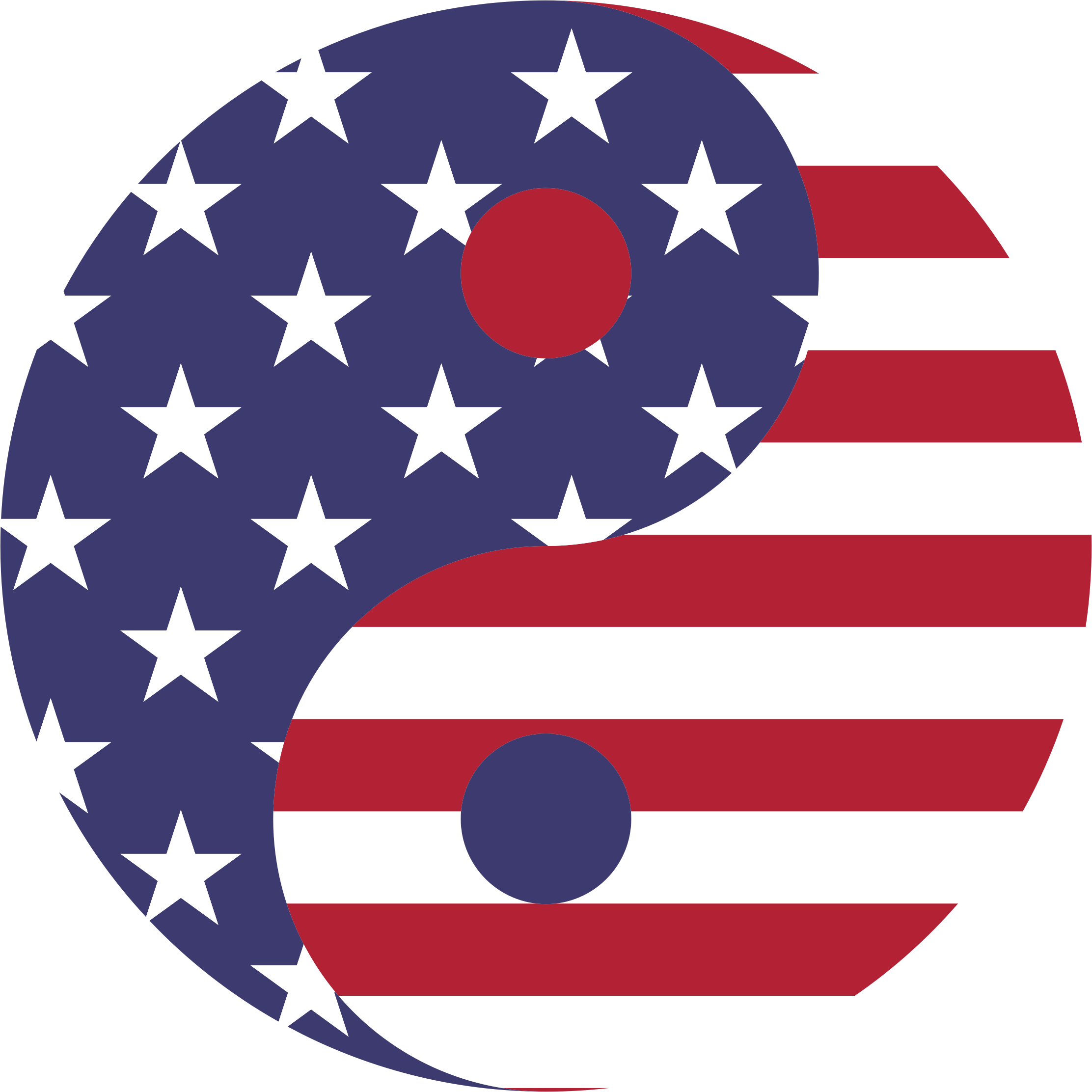 American Flag Yin Yang Clip Arts - Asian American Yin Yang - Png Download (2224x2224), Png Download