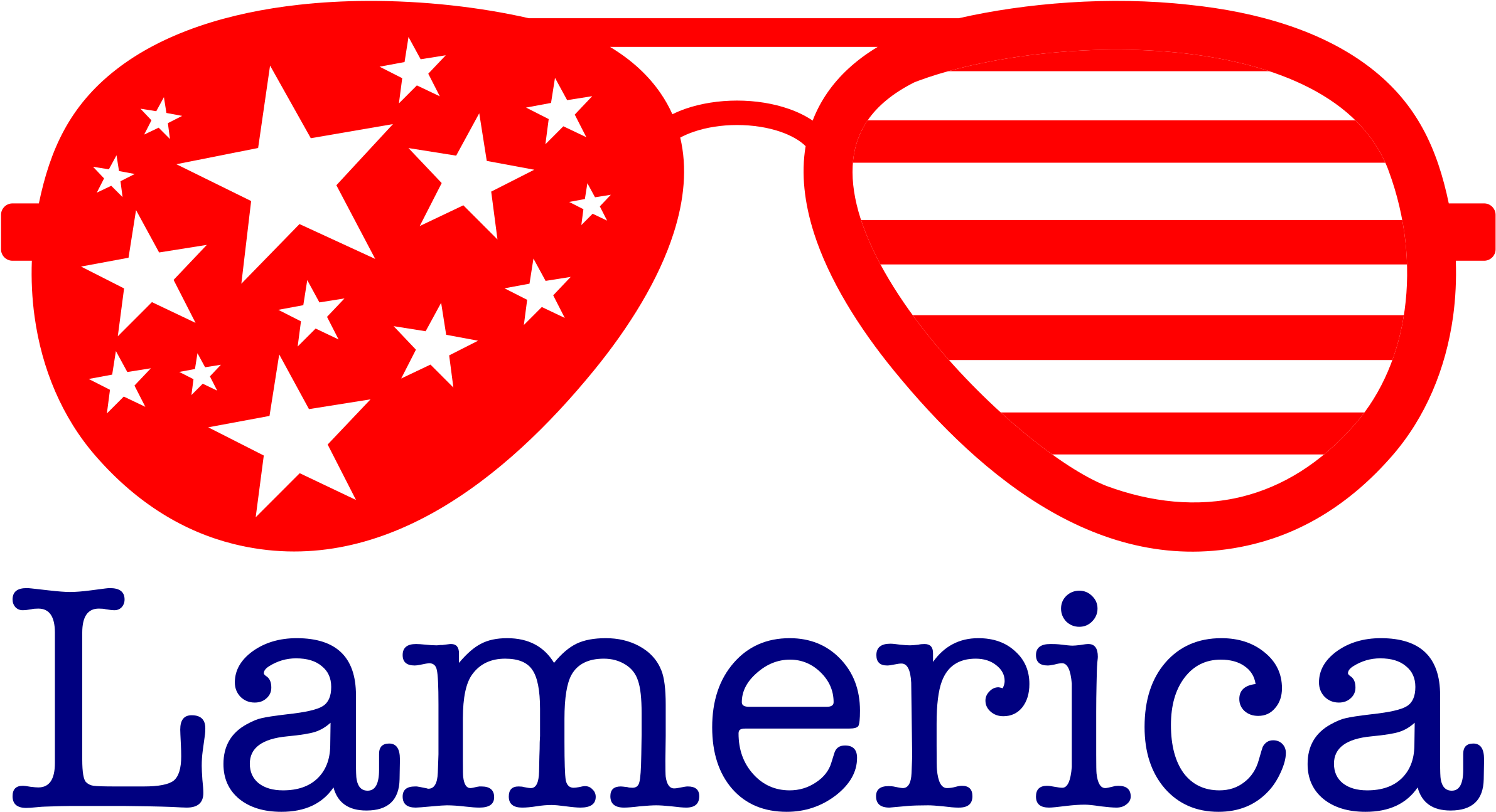 Sunglasses Clipart American Flag - Flag Sunglasses Clipart - Png Download (2400x1697), Png Download