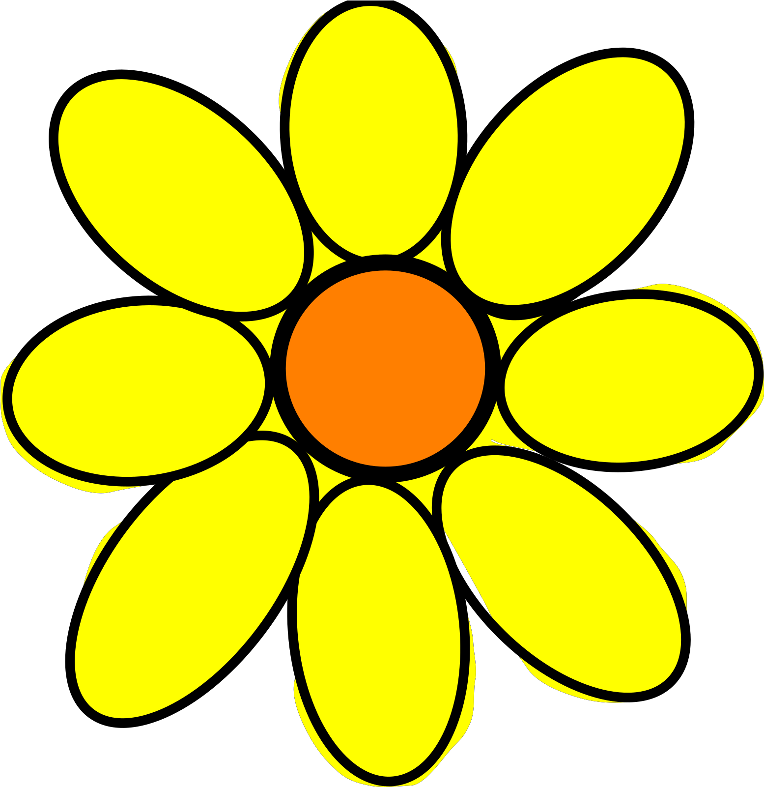 Geometric Sunflower Outline Clipart (1600x1600), Png Download