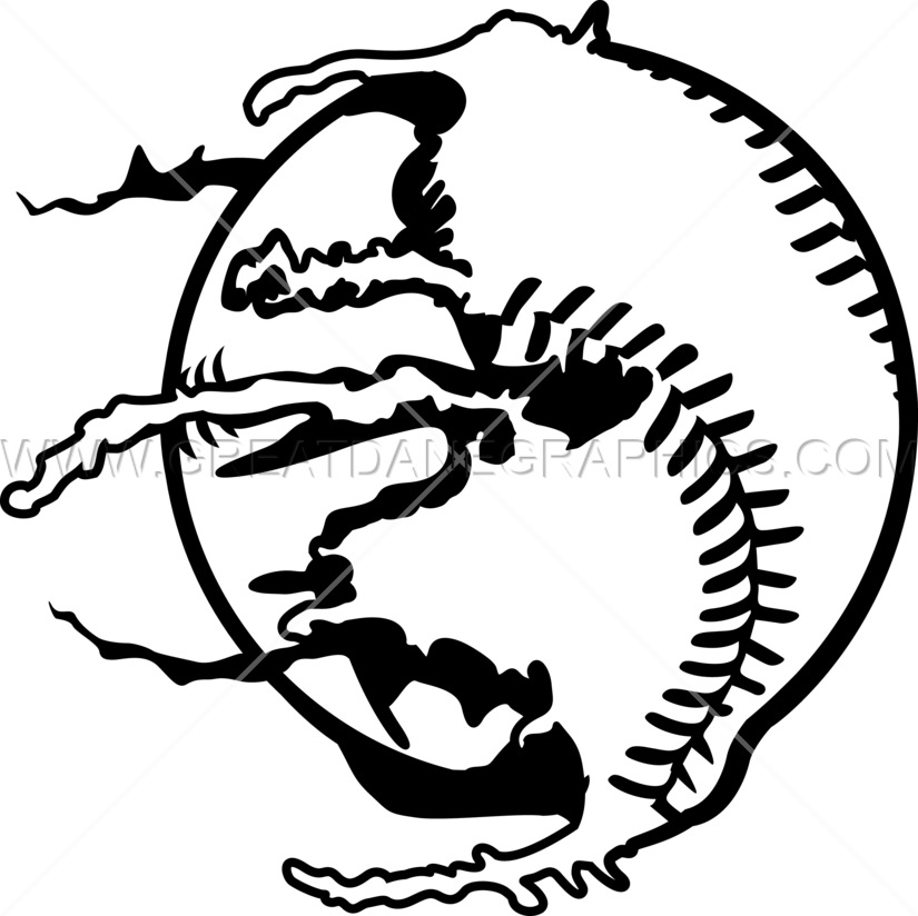 Half Of A Baseball Clipart Clip Art Library Paintball - Baseball Half Drawing Art - Png Download (825x824), Png Download