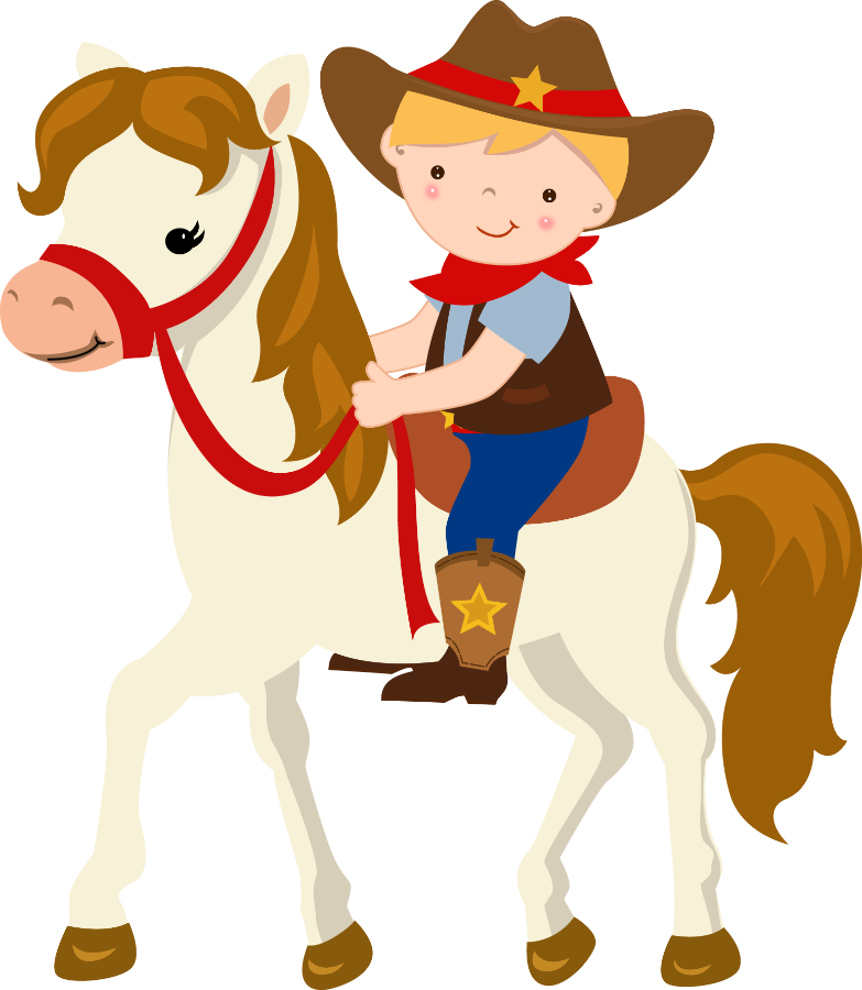 Transparent Cowboy Clipart For Kids - Horse Cowboy Clip Art - Png