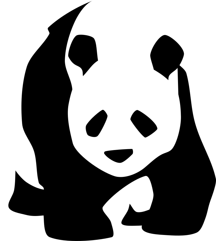 Panda Clipart Transparent Background - Panda Clip Art Black And White - Png Download (716x800), Png Download