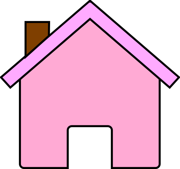 Clip Art At Clker Com Vector Online - Pink House Clipart - Png Download (600x565), Png Download