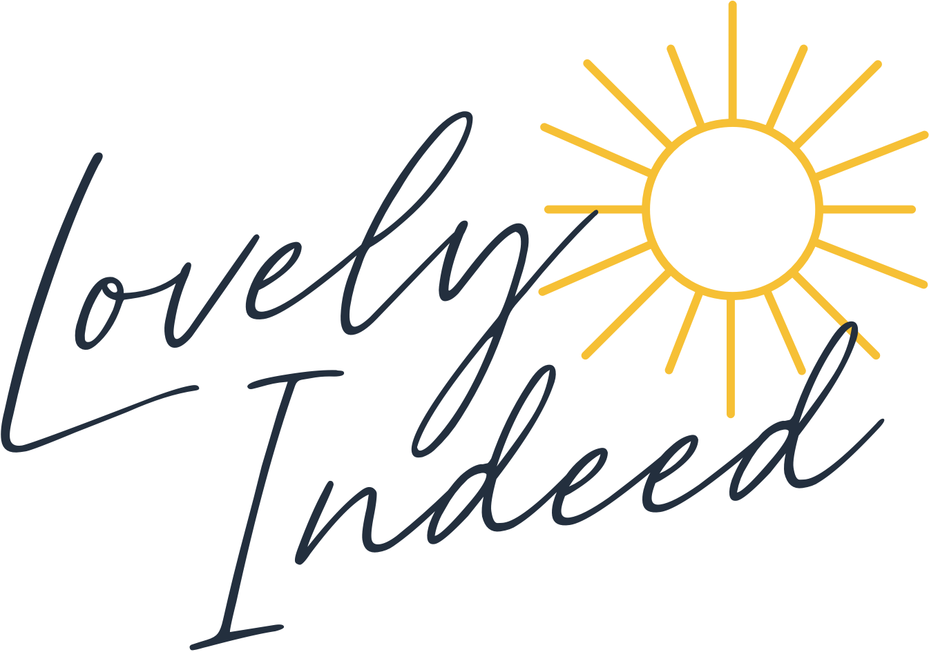 Lovely Indeed - Calligraphy Clipart (1345x945), Png Download