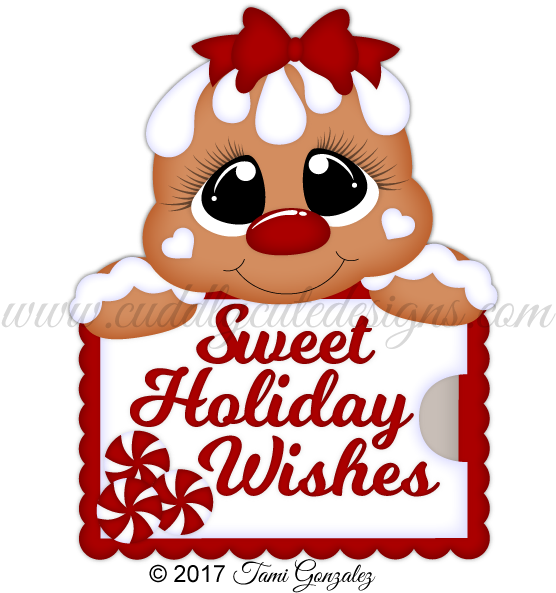 Gingerbread Gift Card Holder - Christmas Gift Card Holder Svgs Clipart (600x600), Png Download