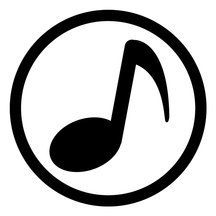 Line Art,blackandwhite,symbol - Music Logo Png Hd Clipart (750x750), Png Download
