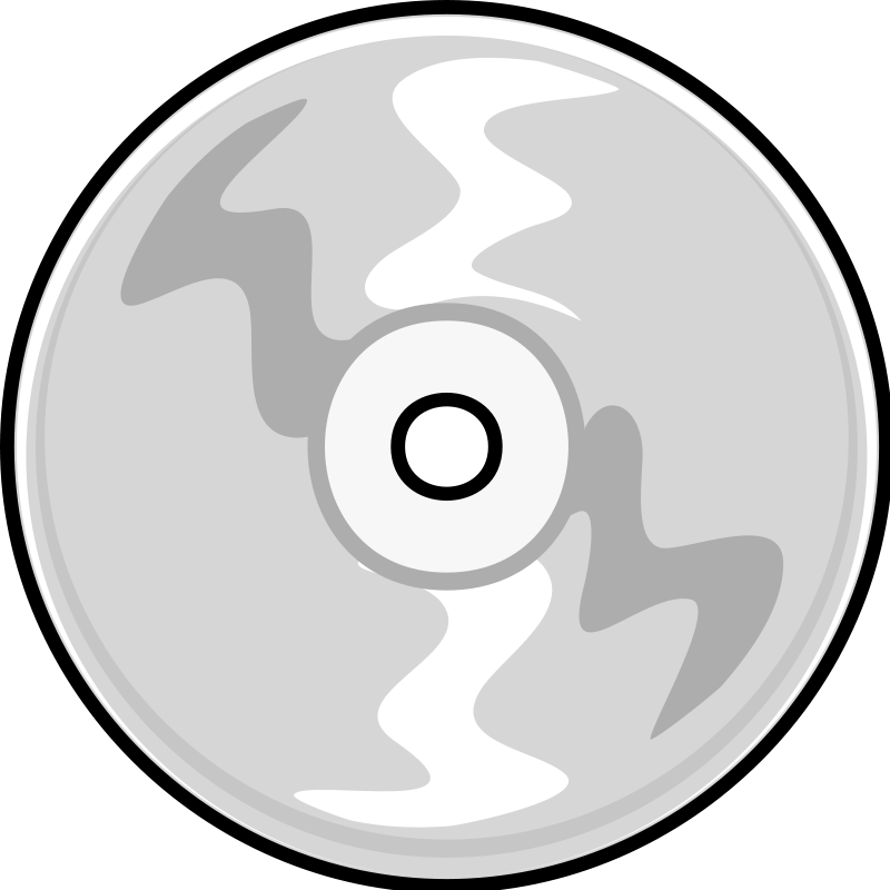 Compact Disc Clip Art Download - Cd Clipart Png Black And White Transparent Png (800x800), Png Download