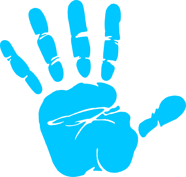 Left Handprint Clipart - Black Stop Hand Sign - Png Download (600x569), Png Download