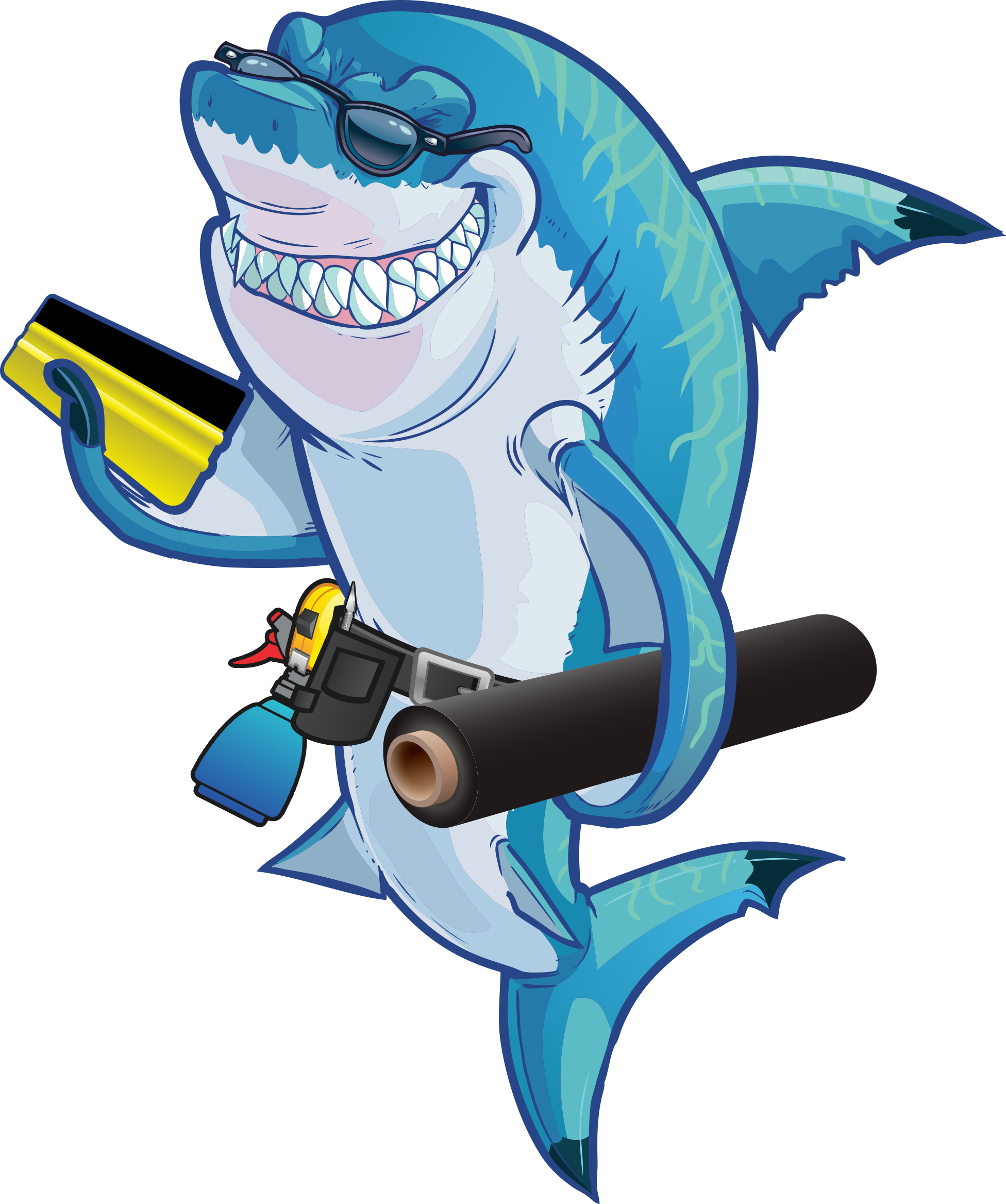 Shark Mascot - Cartoon Clipart (1952x2336), Png Download