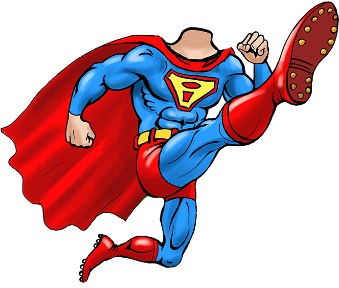 Superman Clipart Caricature Body - Caricature Body Without Head - Png Download (693x589), Png Download