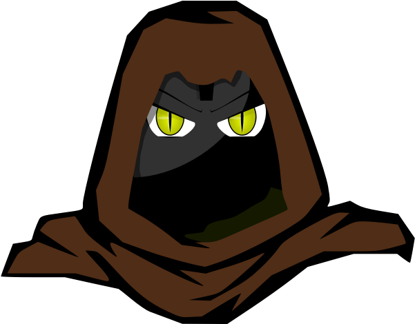 Vector Graphics Of Dark Hooded Fantasy Cartoon Character - Villain Clipart - Png Download (600x600), Png Download