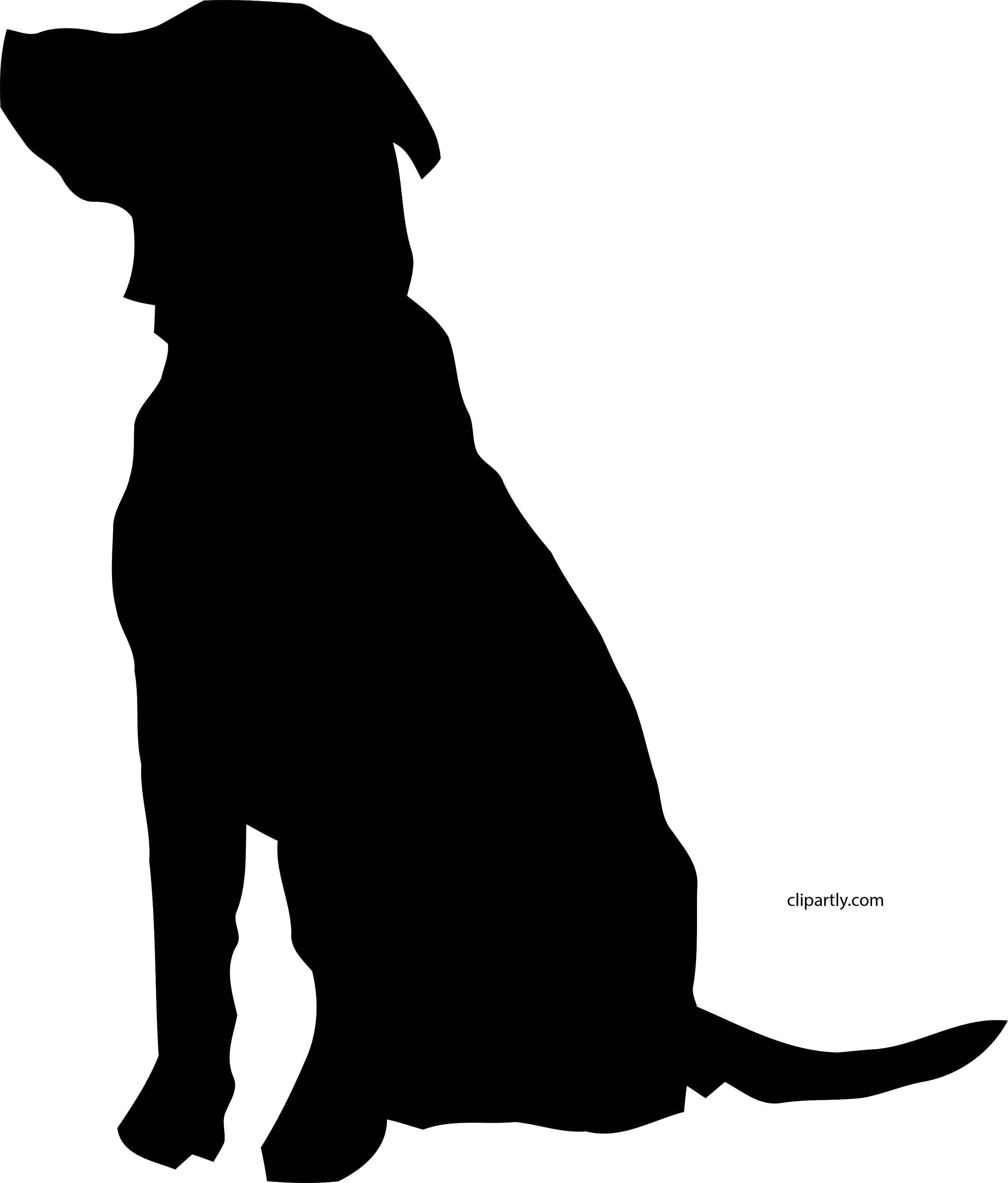 Dog Silhouette Clipart (2772x3254), Png Download