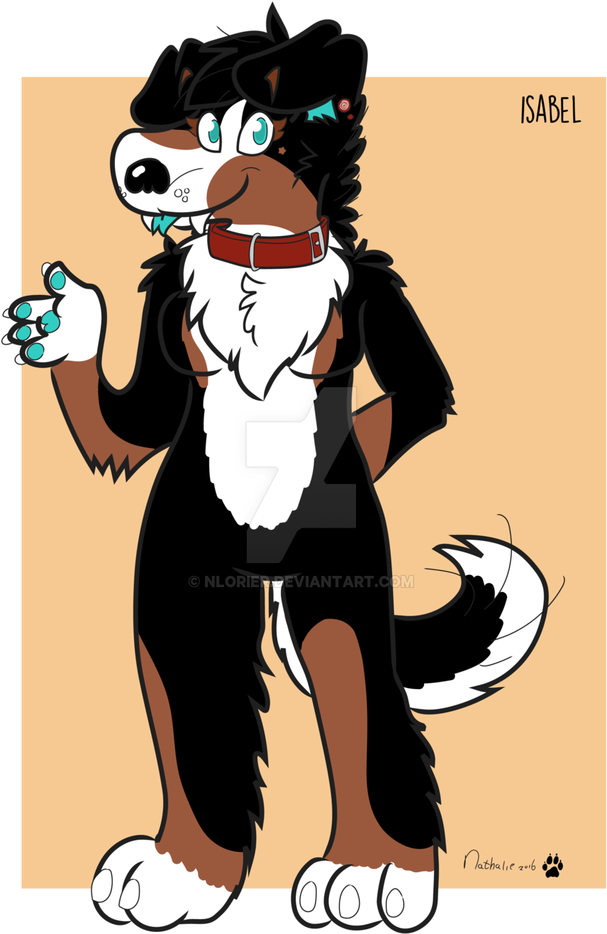 Bernese Mountain Dog Clipart Png Cartoon - Cartoon Transparent Png (856x1317), Png Download