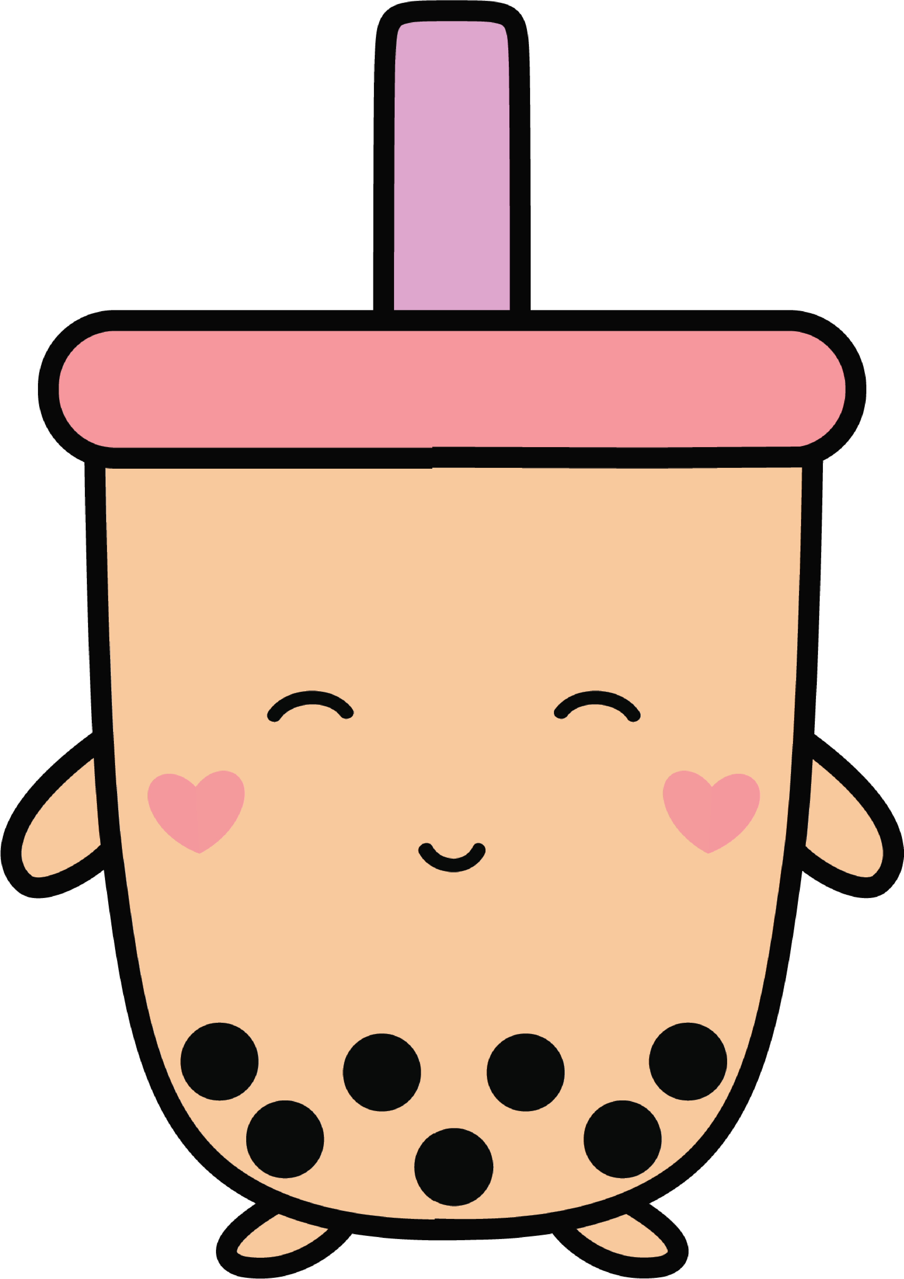 Boba Milk Tea Cartoon Clipart (4501x4501), Png Download