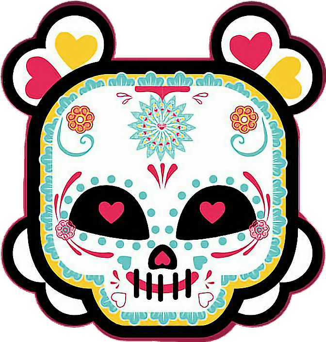 #caveira #fofa #diademuertos #diadelosmuertos #colorido - Caveira Fofa Clipart (672x706), Png Download