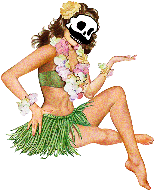 Contact-hula - Hawaiian Girl Pin Up Clipart (633x633), Png Download