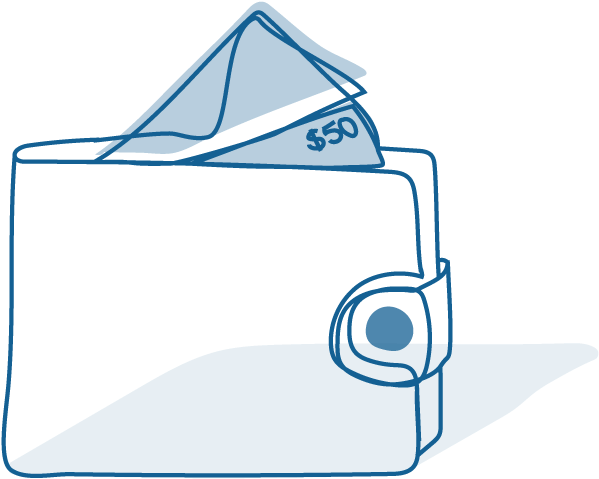 An Illustration Of An Open Wallet With Several Notes Clipart (900x601), Png Download