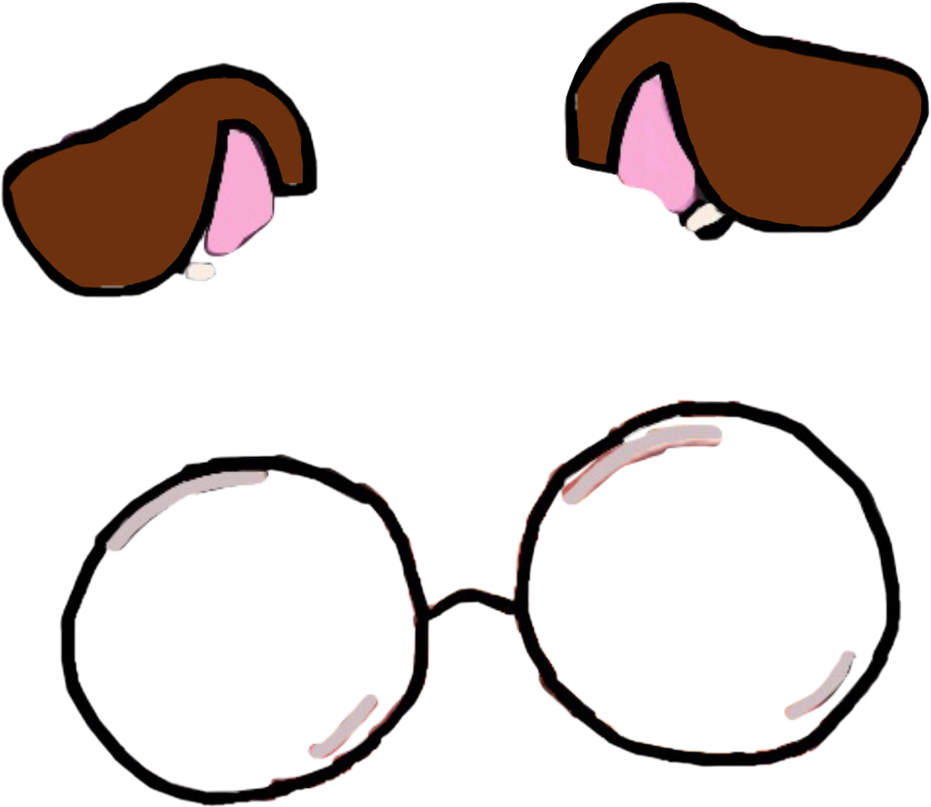#dogears #snapchat #snapchatfilter #glassesfilter #glasses - Dog Ears With Glasses Filter Snapchat Clipart (1024x887), Png Download