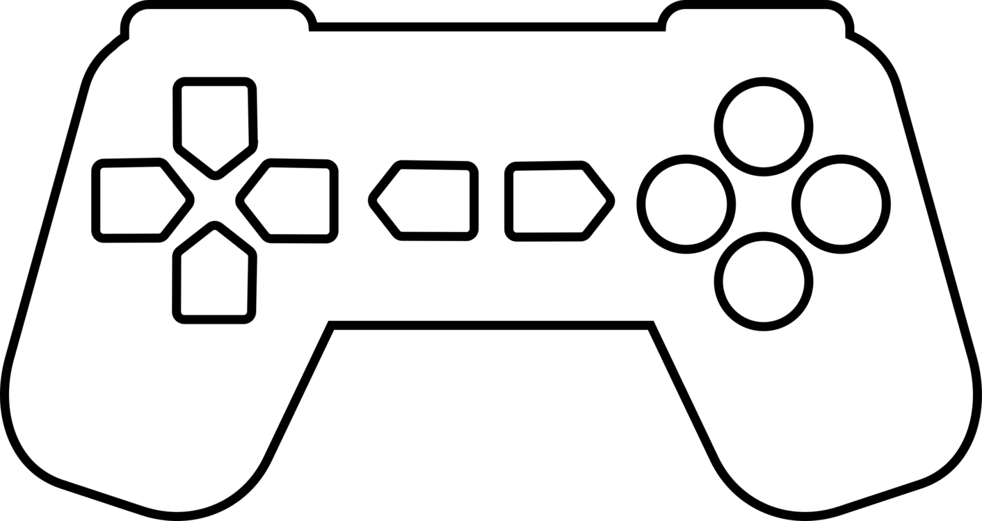 Line Art,angle,area - Game Controller Clipart - Png Download (1412x750), Png Download