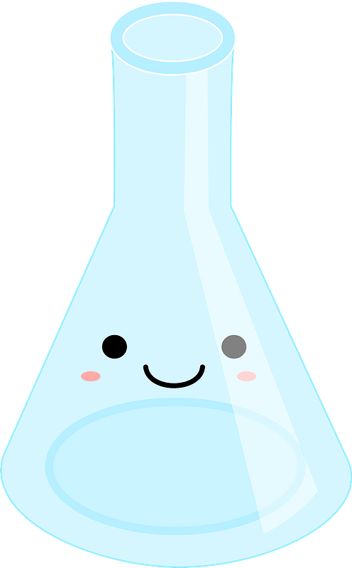Kawaii Erlenmeyer Flask Clipart - Illustration - Png Download (496x800), Png Download