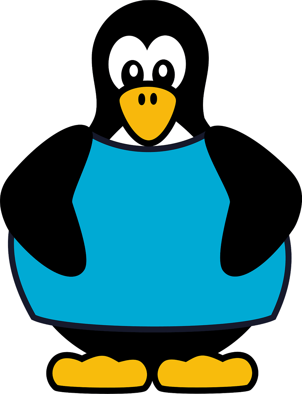 Penguin In Blue T-shirt Clipart - Clip Art - Png Download (230x300), Png Download