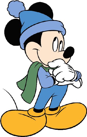 Mickey Mouse Xmas Clip Art Images - Mickey Mouse Cartoon Winter - Png Download (600x600), Png Download