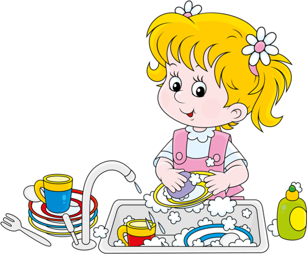Wash The Dishes Cartoon Clipart (600x536), Png Download
