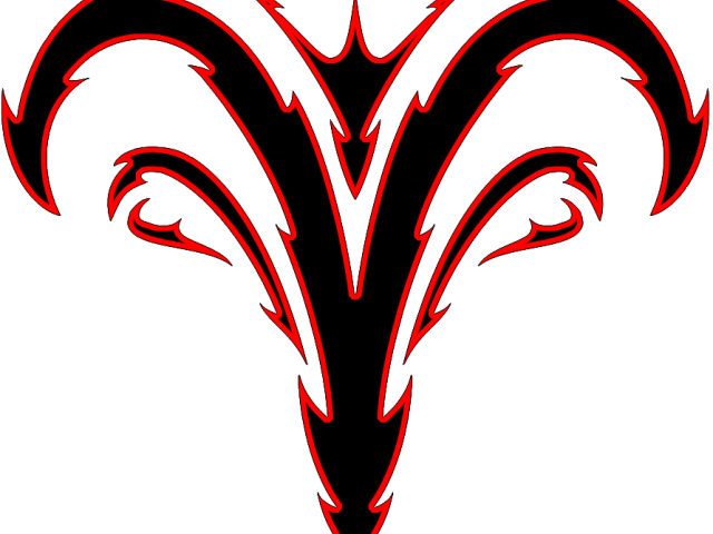 Tribal Aries Tattoo Design Clipart (640x480), Png Download