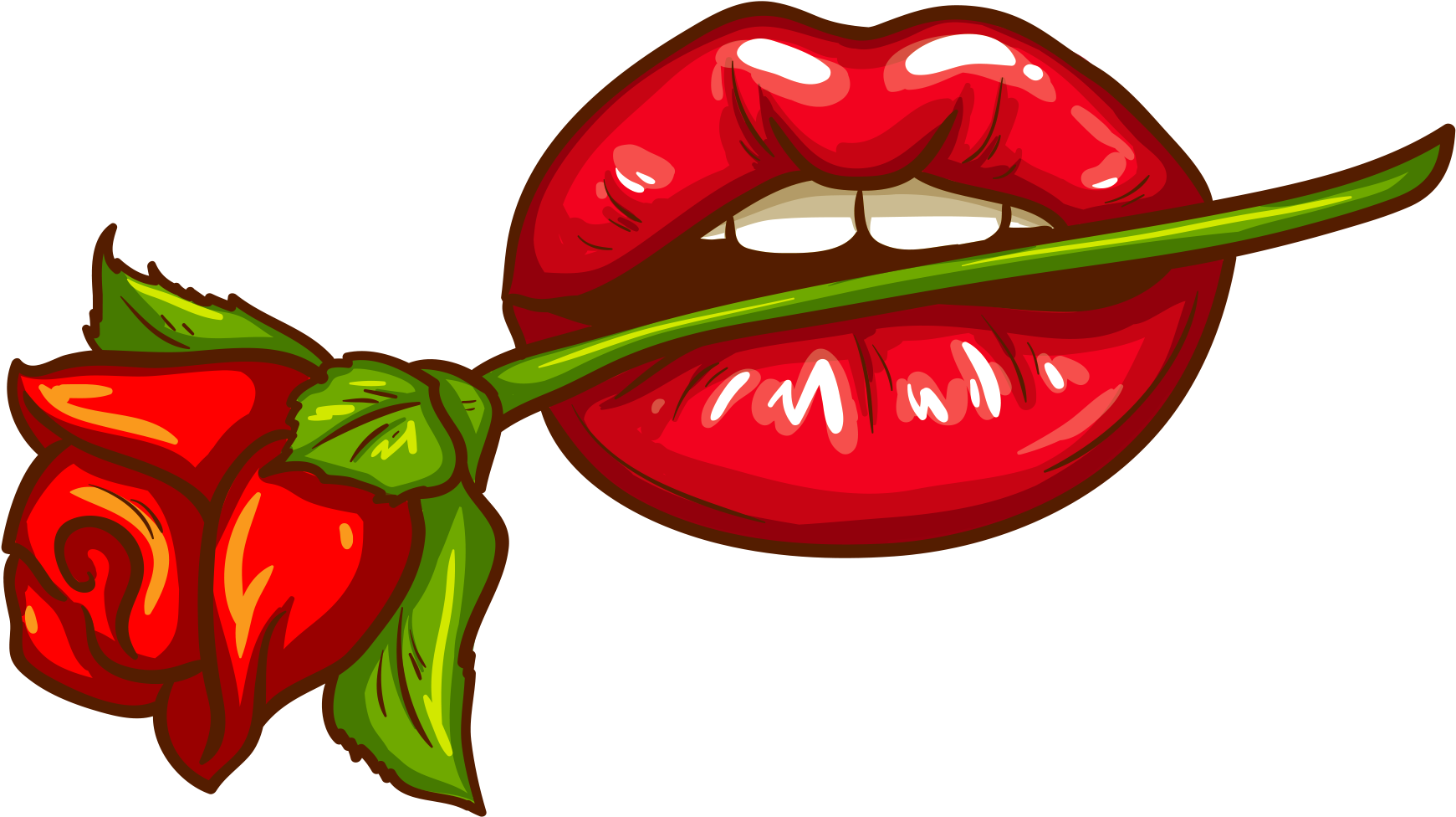 Cartoon Lips With Tongue Clipart (2048x2048), Png Download