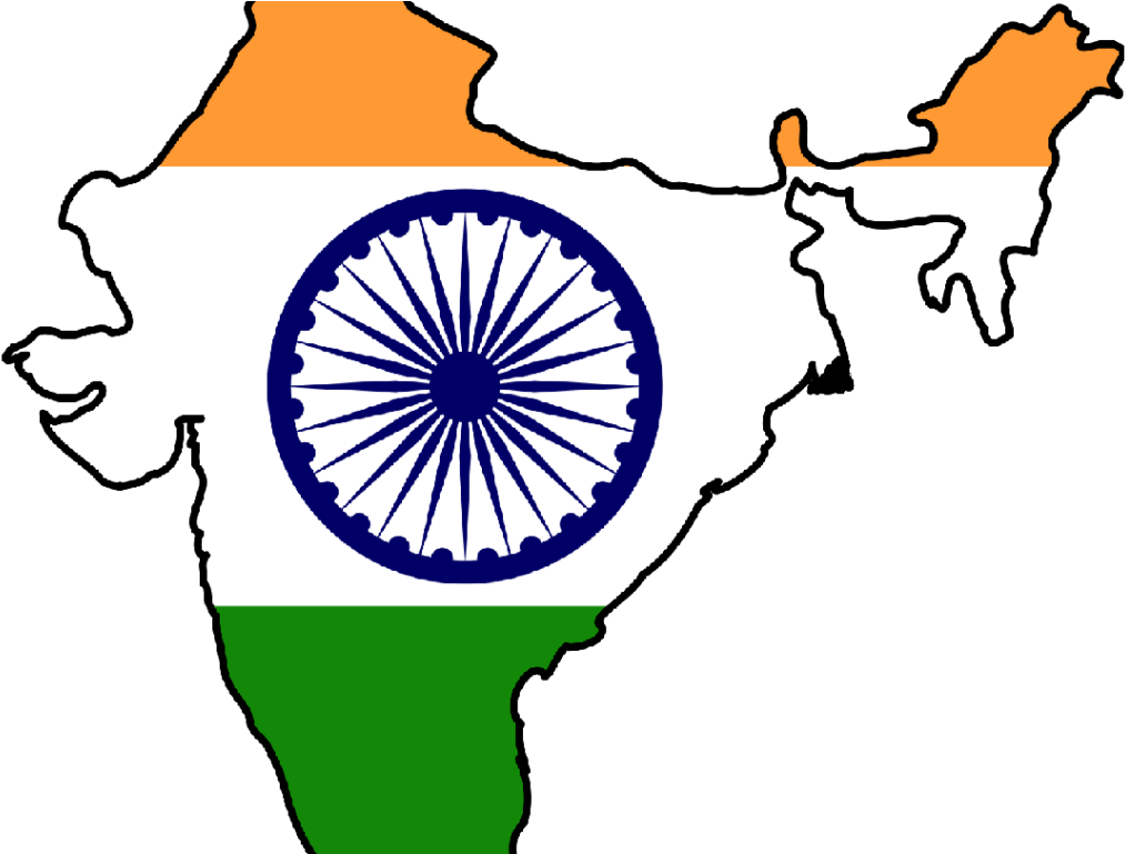 Outline India Country Flag Clipart (1024x768), Png Download