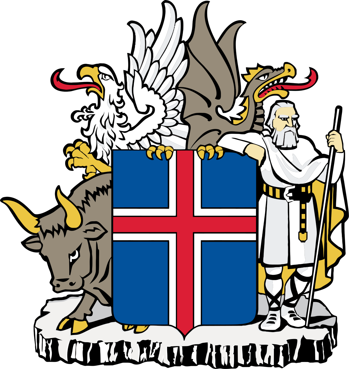 Political Clipart Amendment - Iceland Coat Of Arms - Png Download (1200x1269), Png Download
