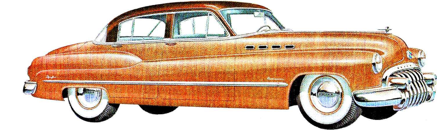 Vintage Car Image 1950 Buick Sedan Clip Art - 1950 Car Png Transparent Png (1600x624), Png Download