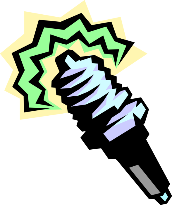 Vector Illustration Of Spark Plug Ignition System To - Illustration Clipart (588x700), Png Download
