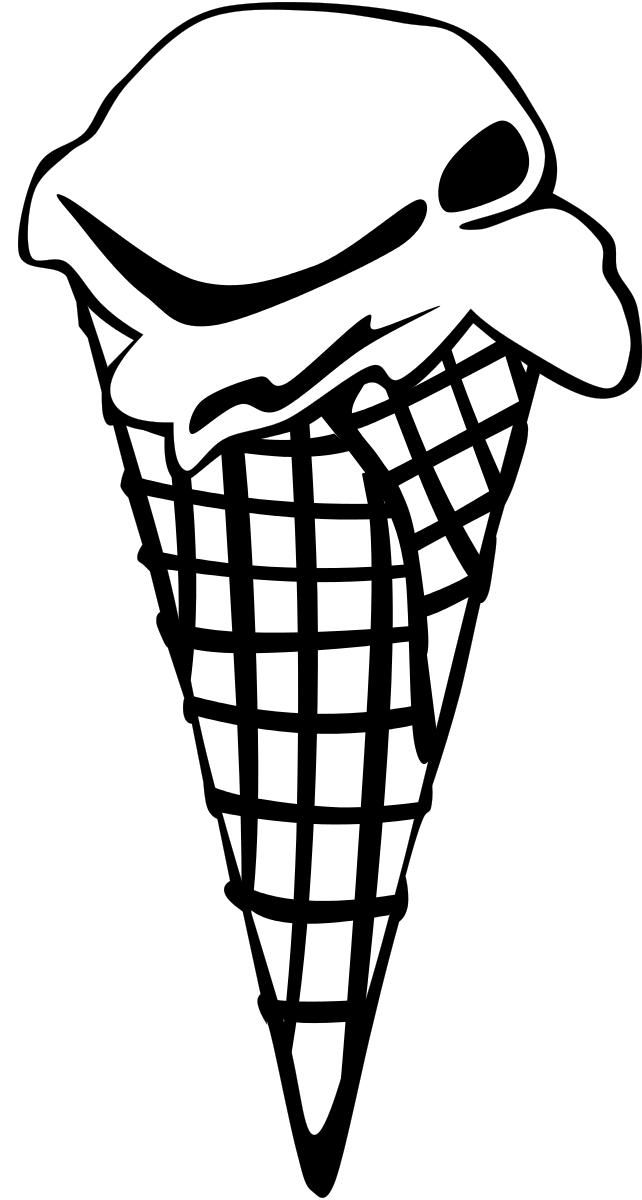 Fast Food, Desserts, Ice Cream Cones, Waffle, Single - Junk Food Clipart Black And White - Png Download (431x800), Png Download