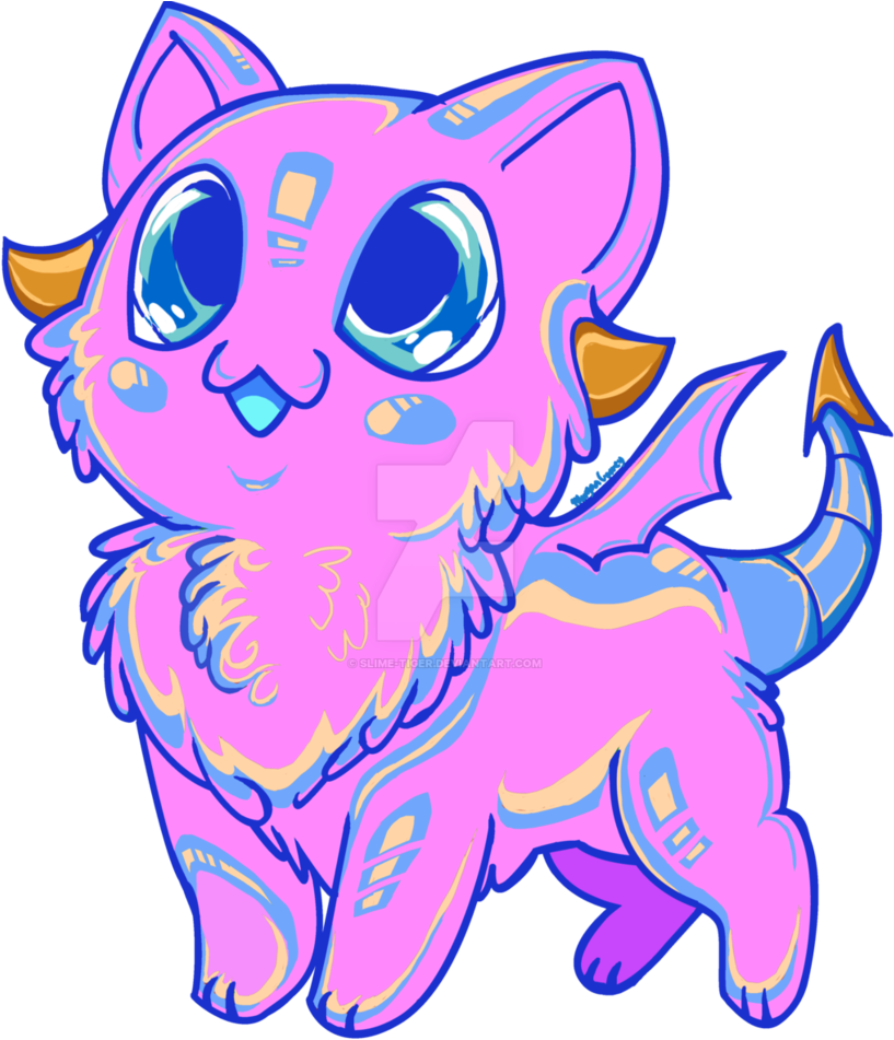 Cotton Candy Kitten By Slime-tiger - Kawaii Cotton Candy Kitty Clipart (817x951), Png Download