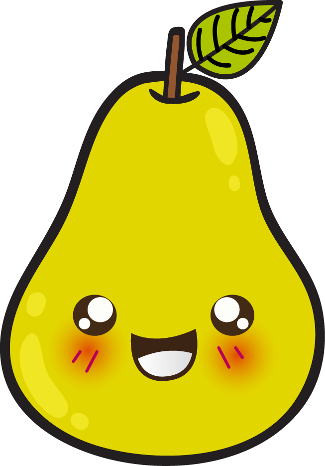 Cute Pear Clipart - Png Download (653x935), Png Download
