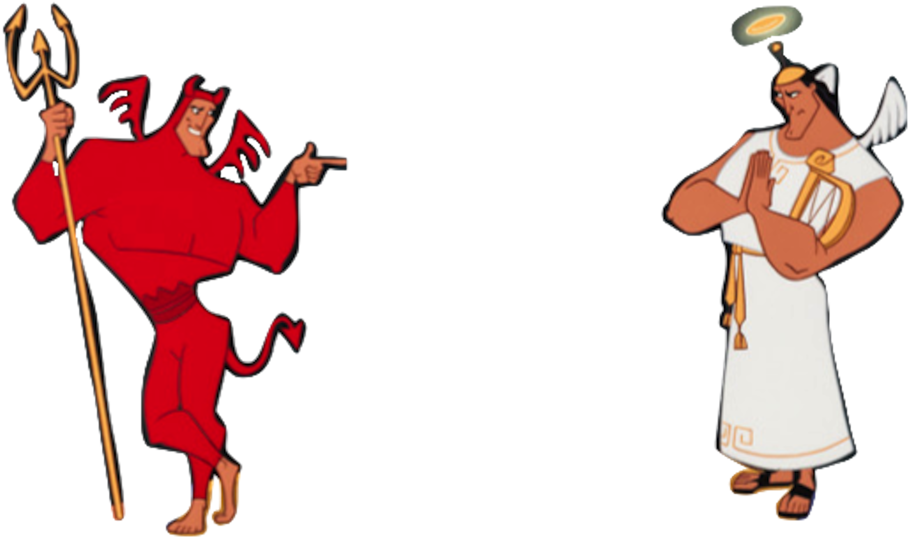 Kronk Shoulder Angel Portable Network Graphics Devil - Devil And Angel Png Clipart (1825x1080), Png Download