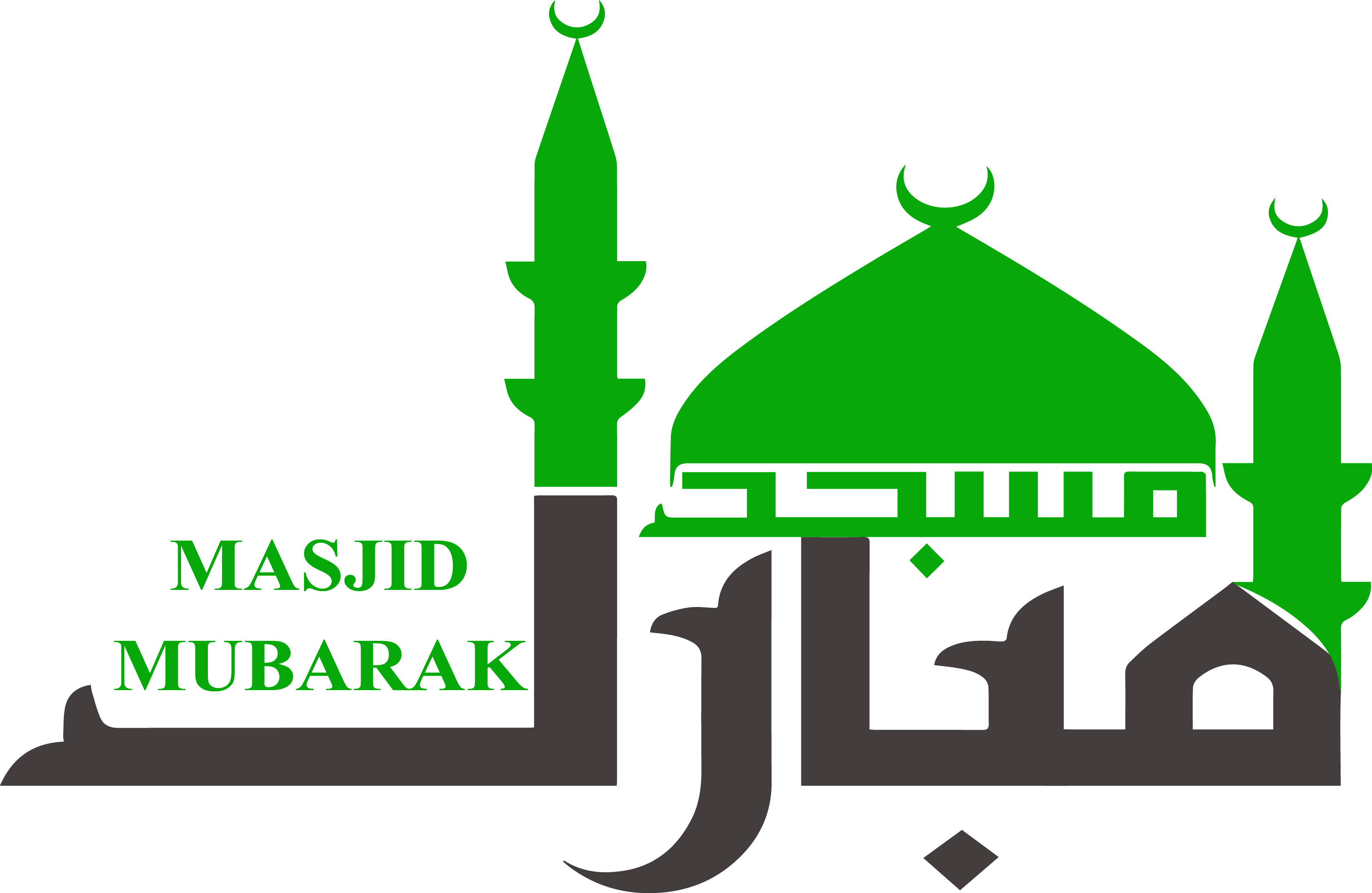 Home Masjid Mubarak - Masjid Png Clipart (3366x2192), Png Download