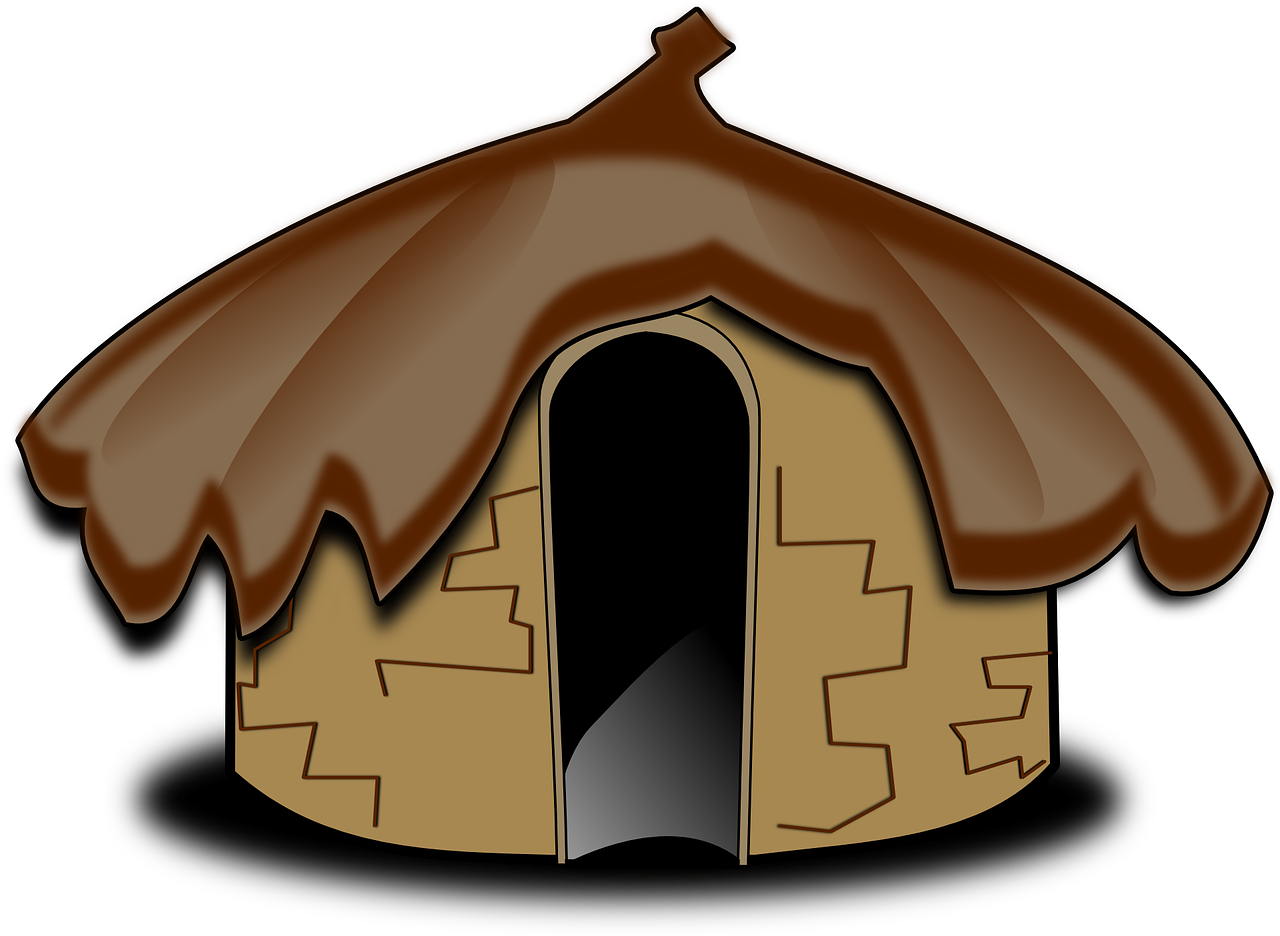 Transparent Hut Png - Stone Age Houses Cartoon Clipart (1280x936), Png Download
