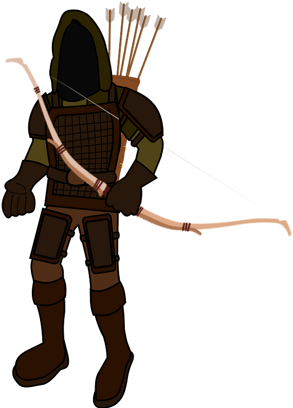 Ranger Archer Clipart - Soldier Png Bow Transparent Png (588x800), Png Download