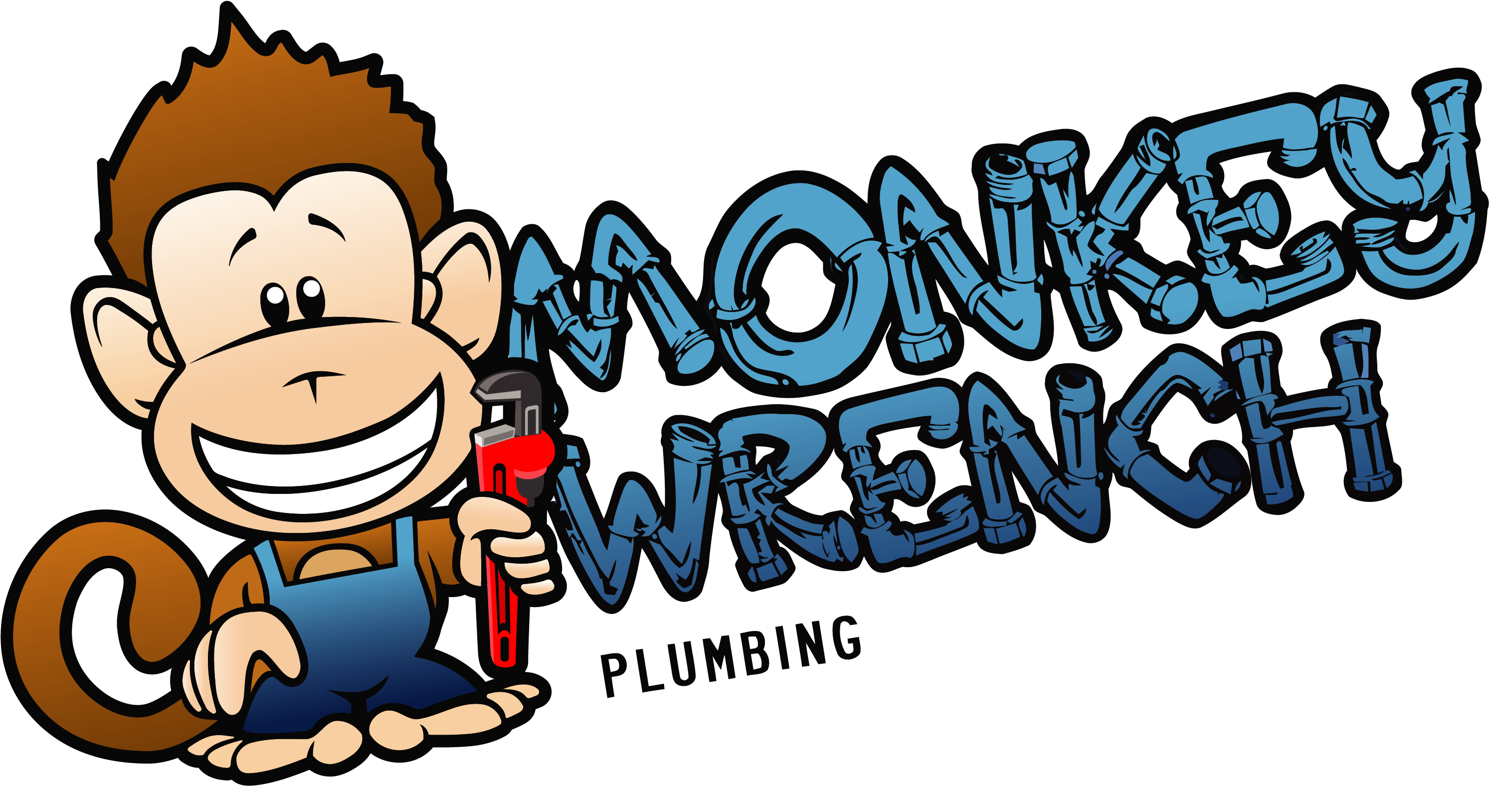 Monkey Wrench Plumbing Clipart (3300x1812), Png Download