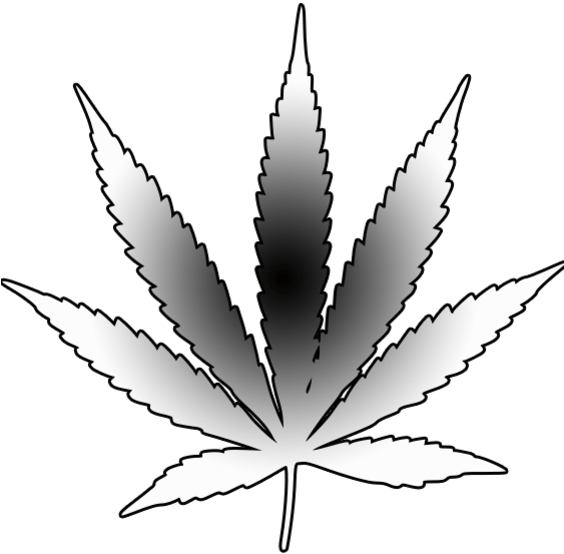 Weed Clipart Leaf Outline - Weed Plant Tattoo Outline - Png Download (564x554), Png Download