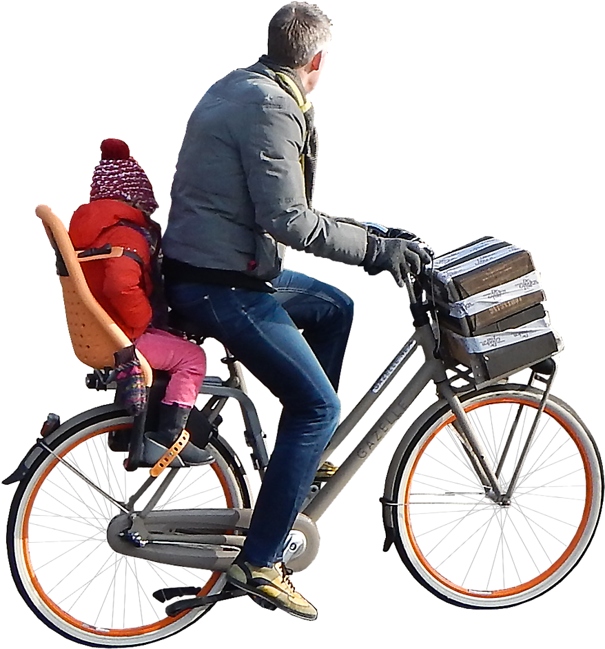 Man On Bicycle Png Clipart (878x941), Png Download