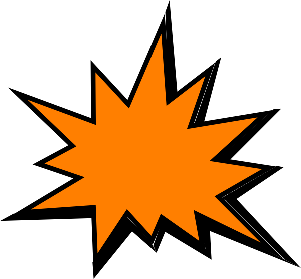 Comic Pow Clipart Clip Library Stock Orange Comic Pow - Pow Clipart - Png Download (600x557), Png Download