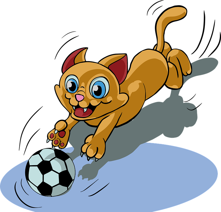 Cat Chasing A Ball Clipart (753x720), Png Download