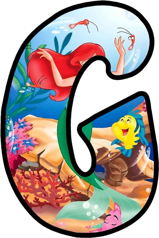 Letras De Ariel La Sirenita Clipart (565x845), Png Download