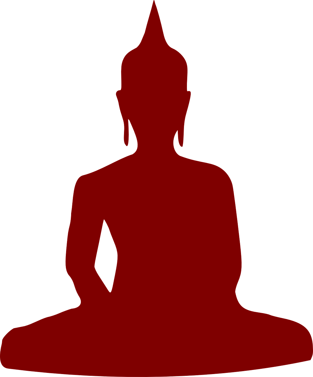 Buddhism, Yoga, Meditation, Silhouette, Man, Maroon - Buddha Black And White Painting Clipart (1065x1280), Png Download